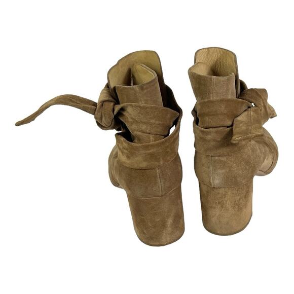 Rag & Bone Suede Block Heel Dahlia Ankle Tie Bootie 39 1/2 /9.5 (runs small) - Picture 6 of 8